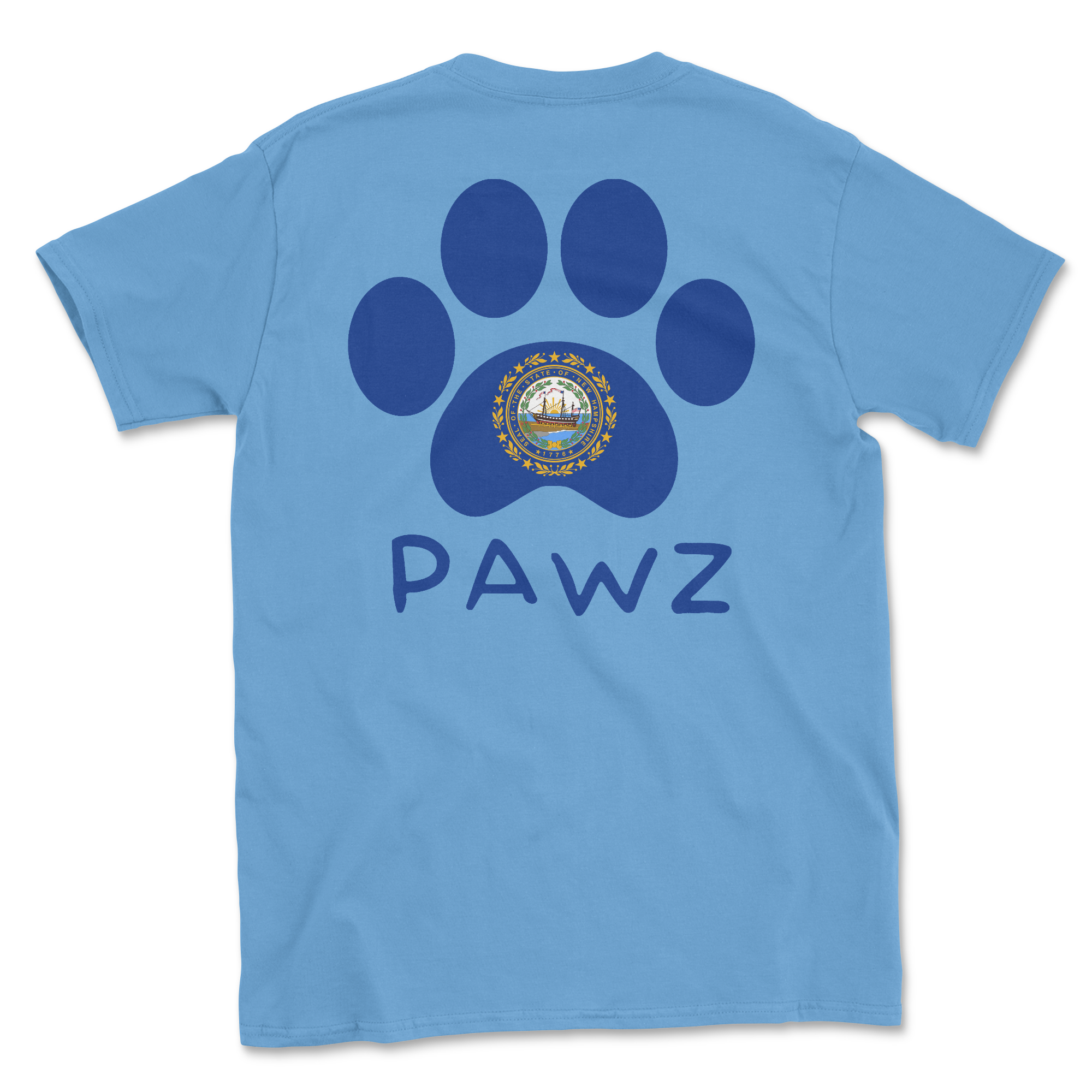 New Hampshire Flag Paw (Adult Short Sleeve T-Shirt)