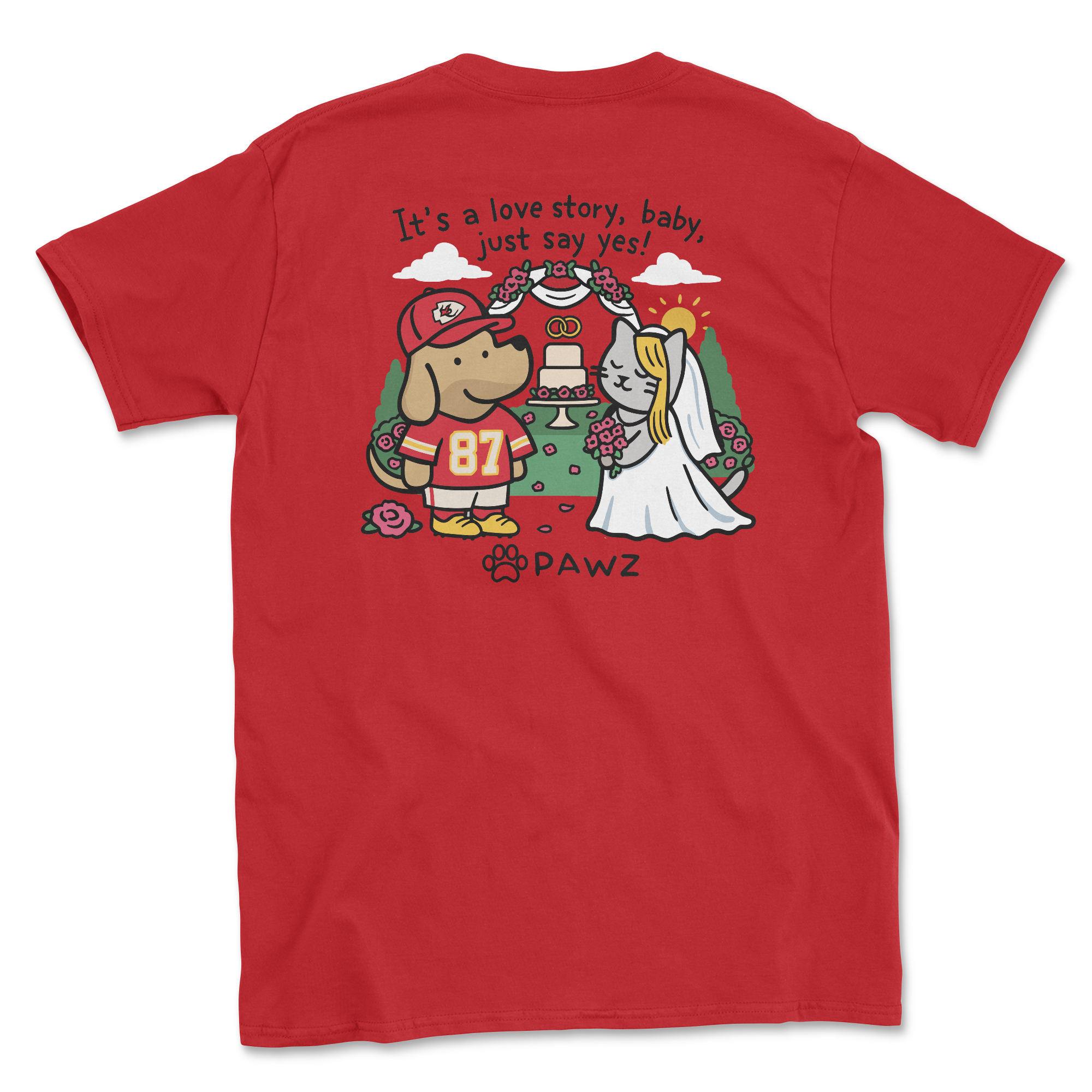 Love Story - (Cherry Red) (Adult Short Sleeve T-Shirt)