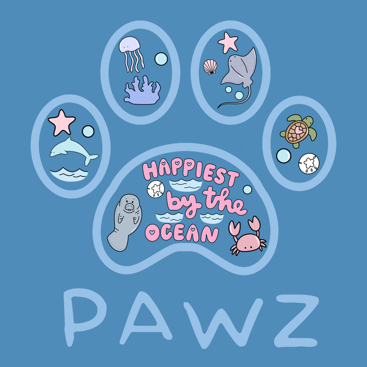 Happiest By The Ocean (Adult Short Sleeve T-Shirt)