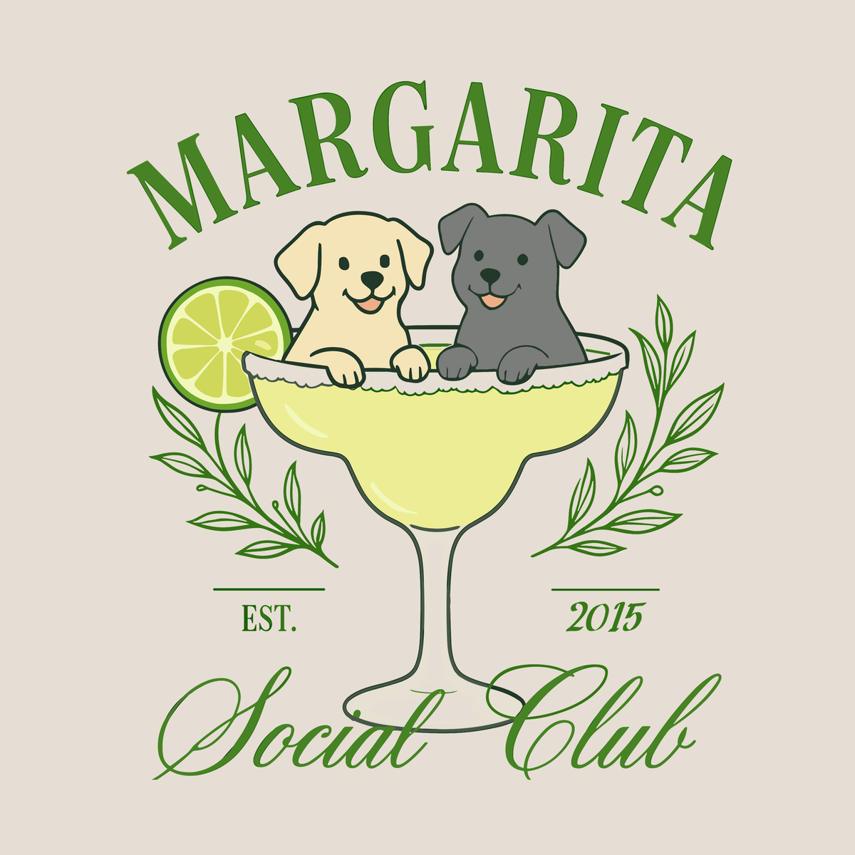 Dogs Social Club - (Front Print) (Adult Short Sleeve T-Shirt)