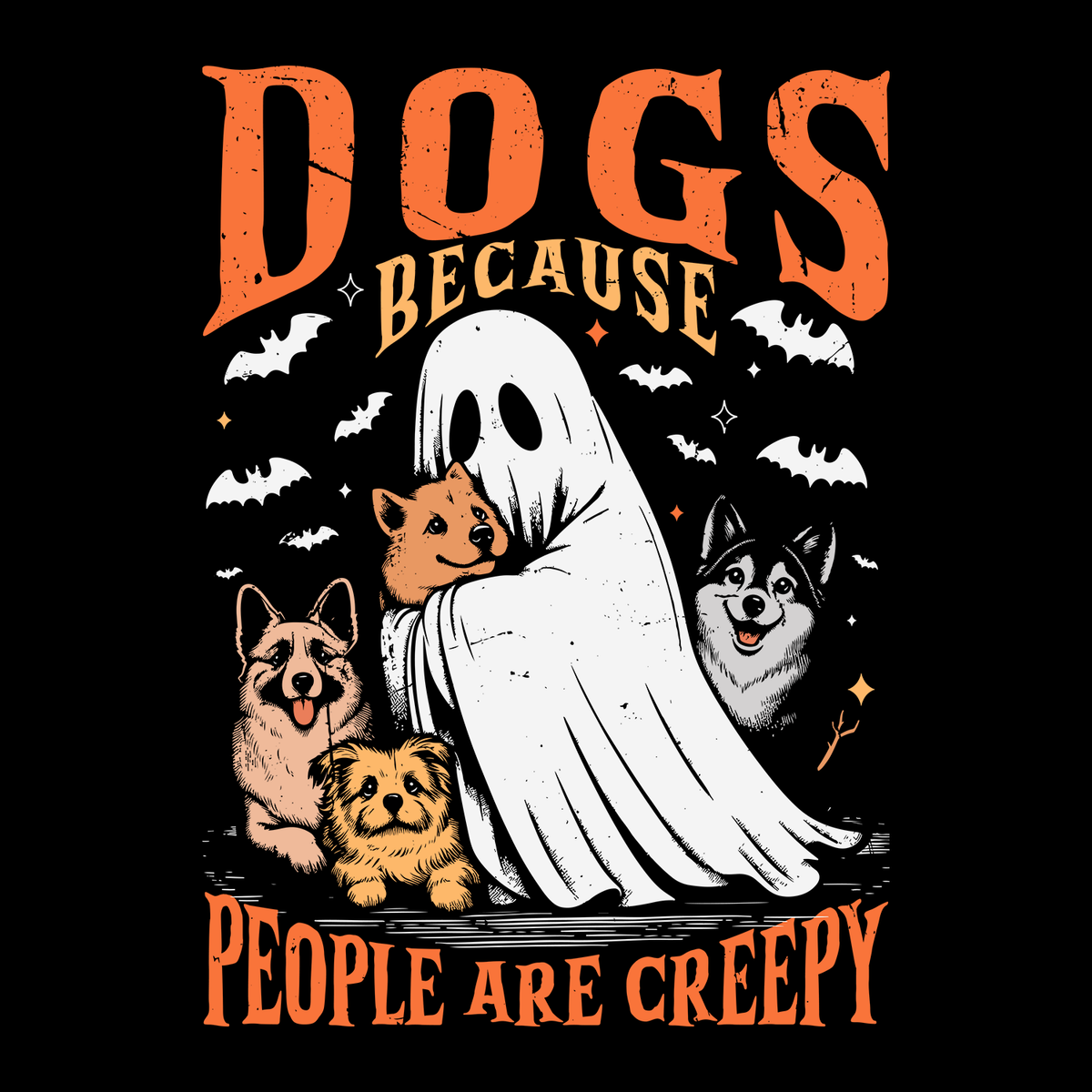 Creepy Canines (Front Print) (Adult Hoodie)