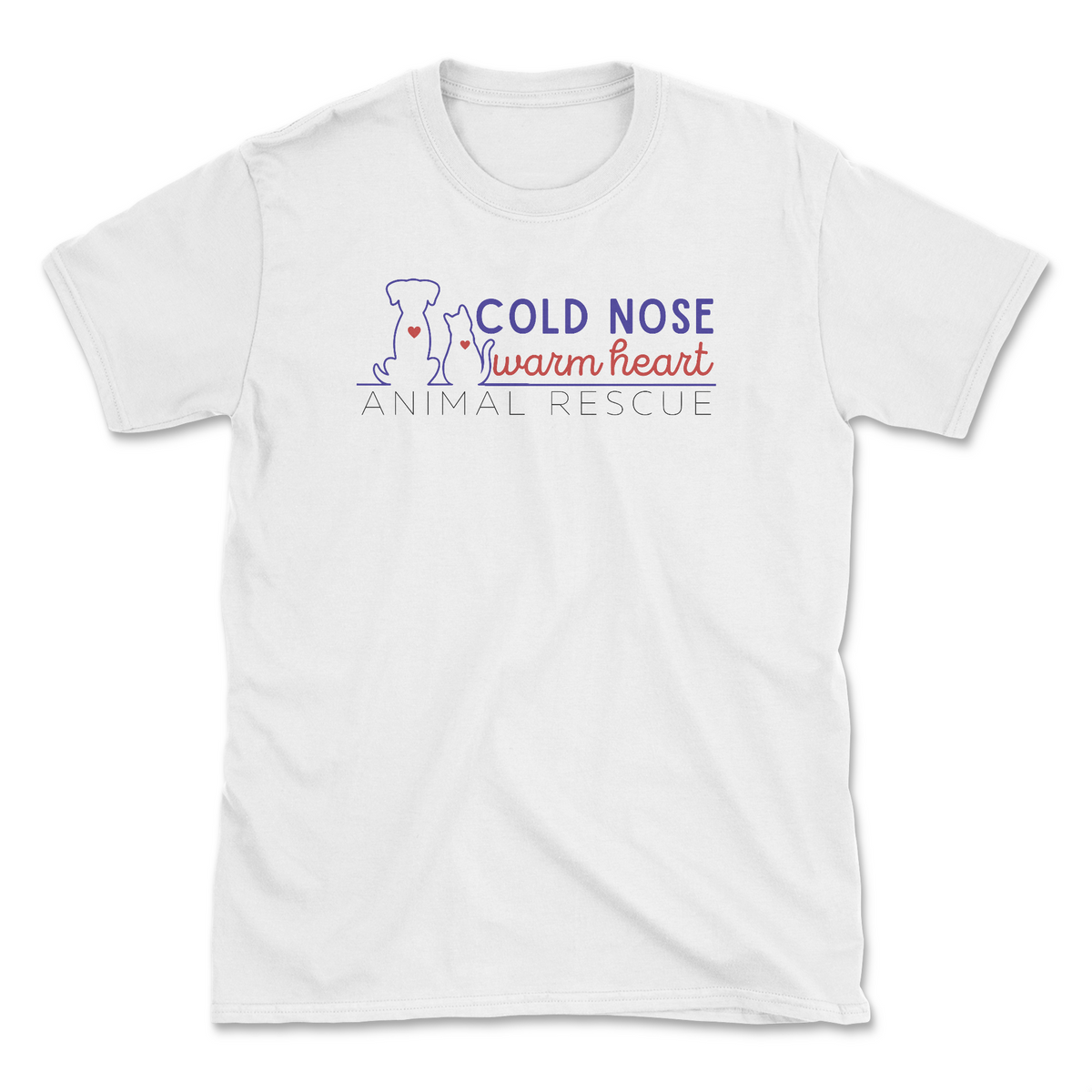Volunteer Shirt - White (Cold Nose Warm Heart) (Adult Short Sleeve T-Shirt)