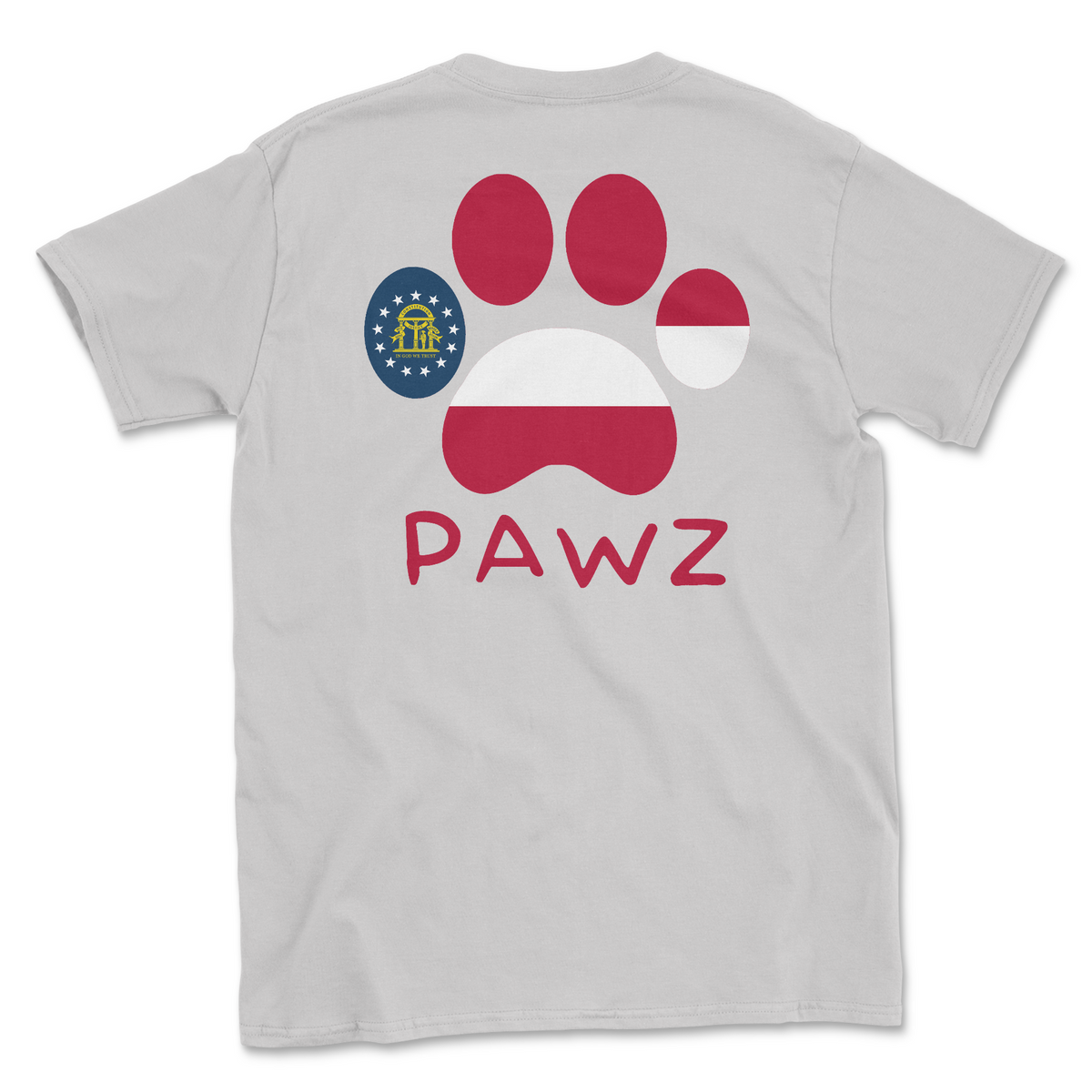 Georgia Flag Paw (Adult Short Sleeve T-Shirt)