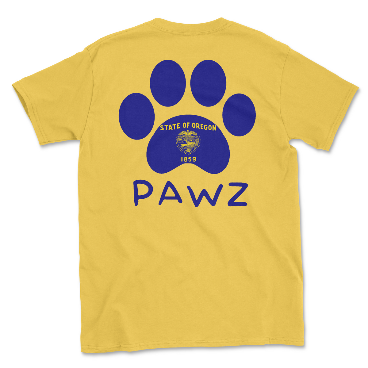 Oregon Flag Paw (Adult Short Sleeve T-Shirt)