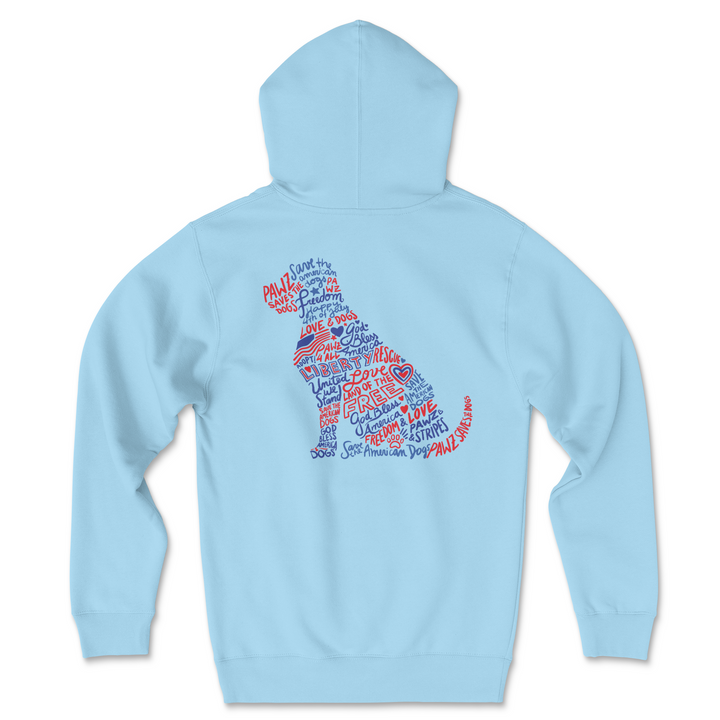 Dog Silhouette - Back Print (Adult Hoodie)